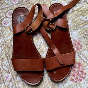 DONDDI TAN LEATHER SANDALS